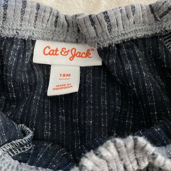 Cat &Jack Onesie -Grey Stripped one piece - Picture 2 of 2